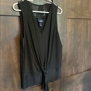 Daytrip Black Sleeveless Tie Front Tank Top